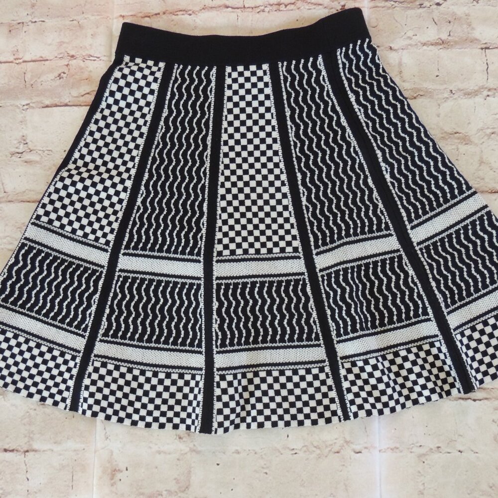 BCBG MaxAzria Knit Skirt Black White XS